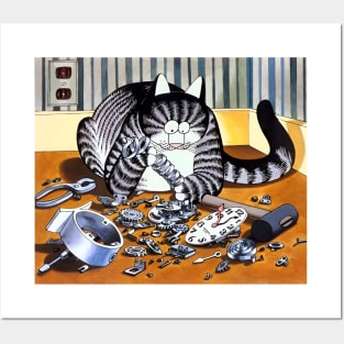 B kliban cat - repairman cat Posters and Art